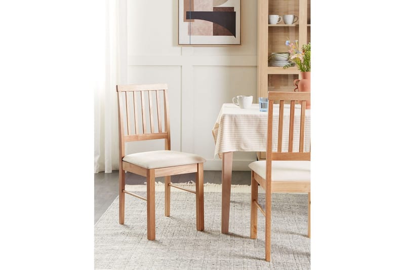 2 ruokatuolia Orono - Vaalea puu, beige - Huonekalut - Tuoli & nojatuoli - Ruokapöydän tuolit