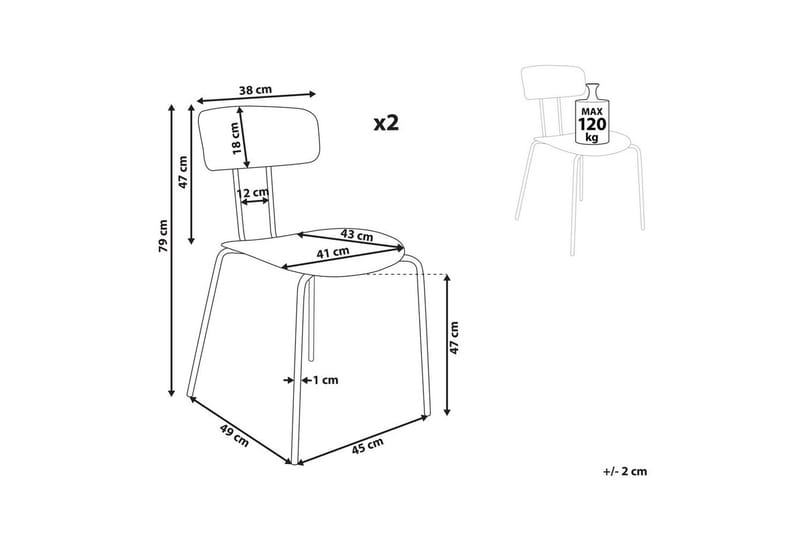 2 ruokatuolia Sibley - Musta - Huonekalut - Tuoli & nojatuoli - Ruokapöydän tuolit