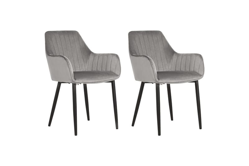 2 ruokatuolia Wellston - Harmaa, musta - Huonekalut - Tuoli & nojatuoli - Ruokapöydän tuolit