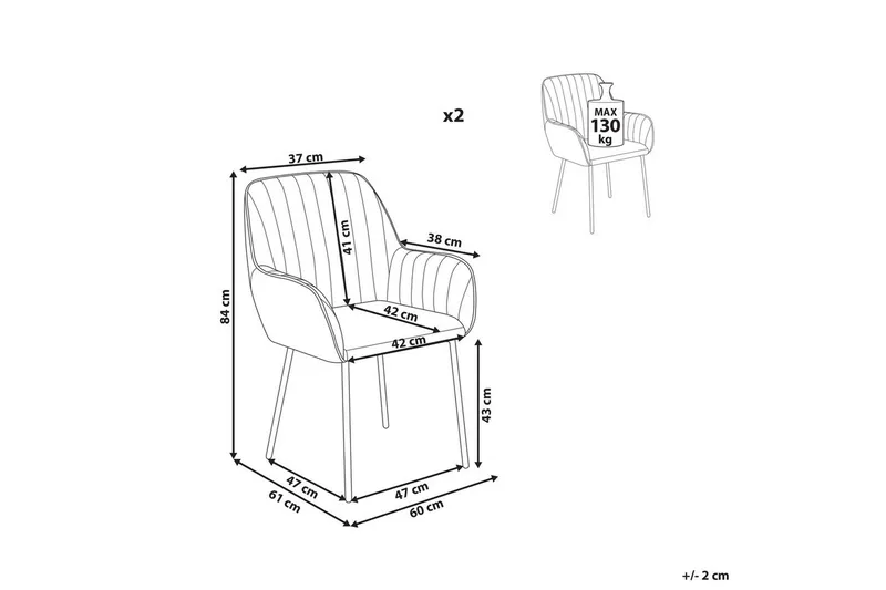 2 ruokatuolia Wellston - Ruskea, Musta - Huonekalut - Tuoli & nojatuoli - Ruokapöydän tuolit