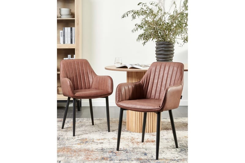 2 ruokatuolia Wellston - Ruskea, Musta - Huonekalut - Tuoli & nojatuoli - Ruokapöydän tuolit
