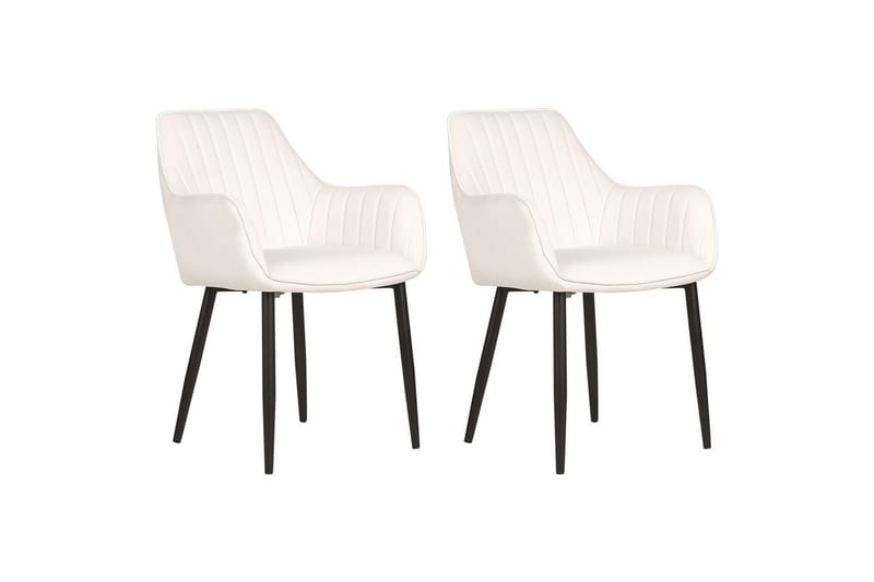 2 ruokatuolia Wellston - Valkoinen, Musta - Huonekalut - Tuoli & nojatuoli - Ruokapöydän tuolit