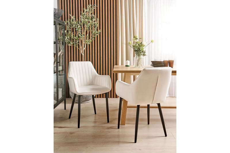 2 ruokatuolia Wellston - Valkoinen, Musta - Huonekalut - Tuoli & nojatuoli - Ruokapöydän tuolit