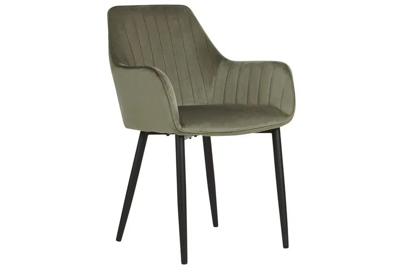 2 ruokatuolia Wellston - Vihreä, musta - Huonekalut - Tuoli & nojatuoli - Ruokapöydän tuolit