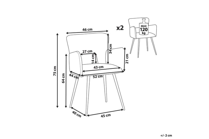 2 ruokatuolin Bouclé-setti Sanilac - Huonekalut - Tuoli & nojatuoli - Ruokapöydän tuolit