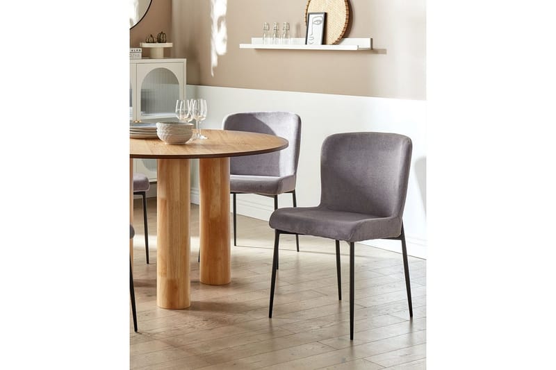 2 ruokatuolin setti Ada - Tummanharmaa, musta - Huonekalut - Tuoli & nojatuoli - Ruokapöydän tuolit