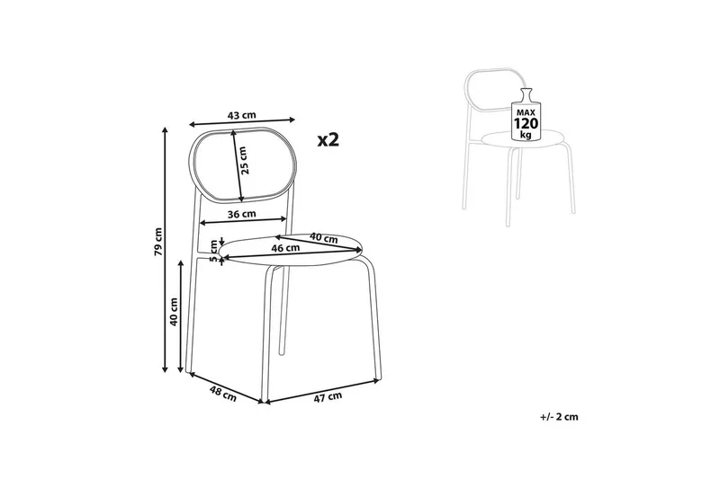 2 ruokatuolin setti Adaver - Vaalea puu, beige - Huonekalut - Tuoli & nojatuoli - Ruokapöydän tuolit