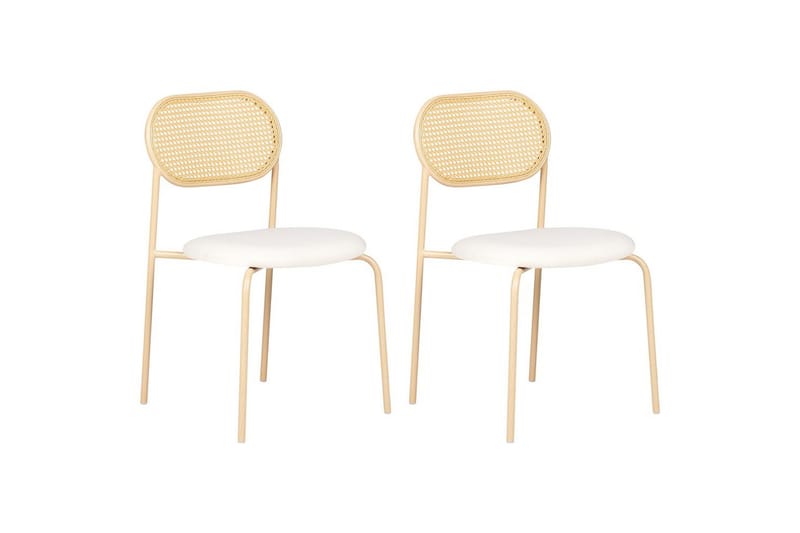 2 ruokatuolin setti Adaver - Vaalea puu, beige - Huonekalut - Tuoli & nojatuoli - Ruokapöydän tuolit