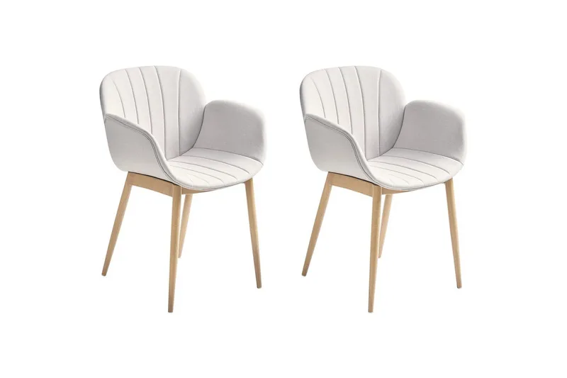 2 ruokatuolin setti Alice, Harmaa, vaalea puu