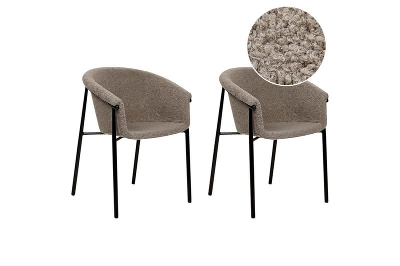 2 ruokatuolin setti Ames - Taupe, musta - Huonekalut - Tuoli & nojatuoli - Ruokapöydän tuolit