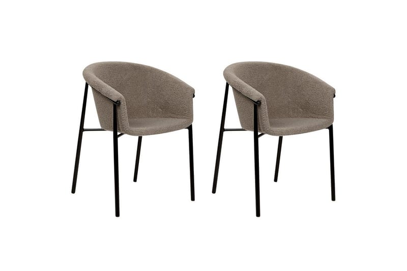 2 ruokatuolin setti Ames - Taupe, musta - Huonekalut - Tuoli & nojatuoli - Ruokapöydän tuolit