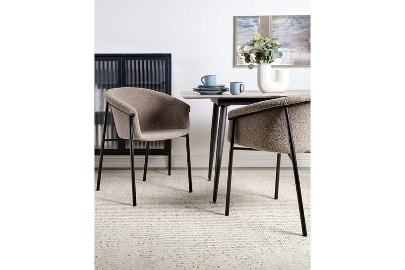 2 ruokatuolin setti Ames - Taupe, musta - Huonekalut - Tuoli & nojatuoli - Ruokapöydän tuolit