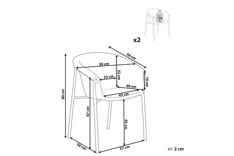 2 ruokatuolin setti Ames - Valkoinen, Musta - Huonekalut - Tuoli & nojatuoli - Ruokapöydän tuolit