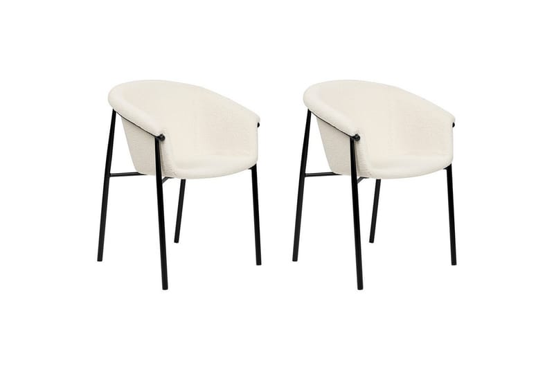2 ruokatuolin setti Ames - Valkoinen, Musta - Huonekalut - Tuoli & nojatuoli - Ruokapöydän tuolit
