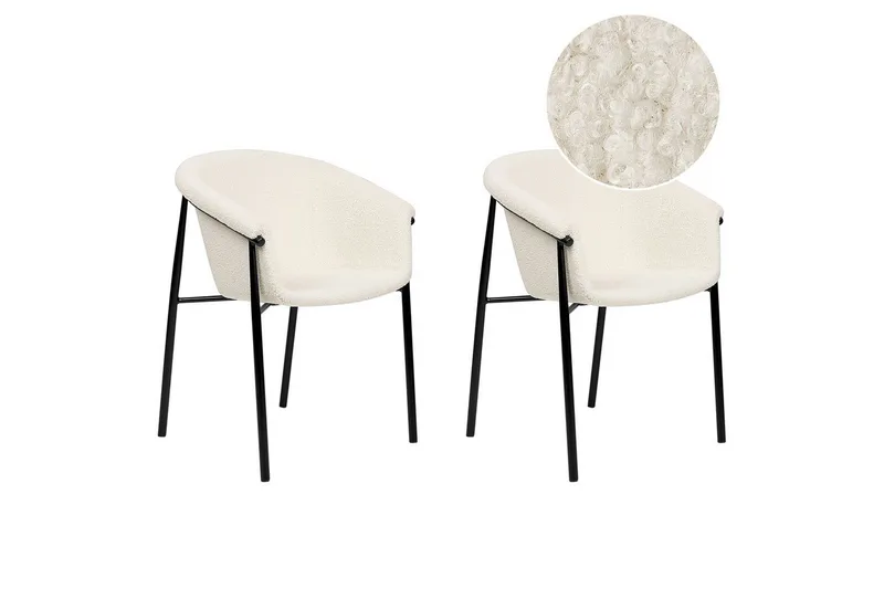 2 ruokatuolin setti Ames, Valkoinen, Musta