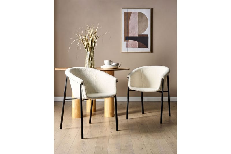 2 ruokatuolin setti Ames - Valkoinen, Musta - Huonekalut - Tuoli & nojatuoli - Ruokapöydän tuolit