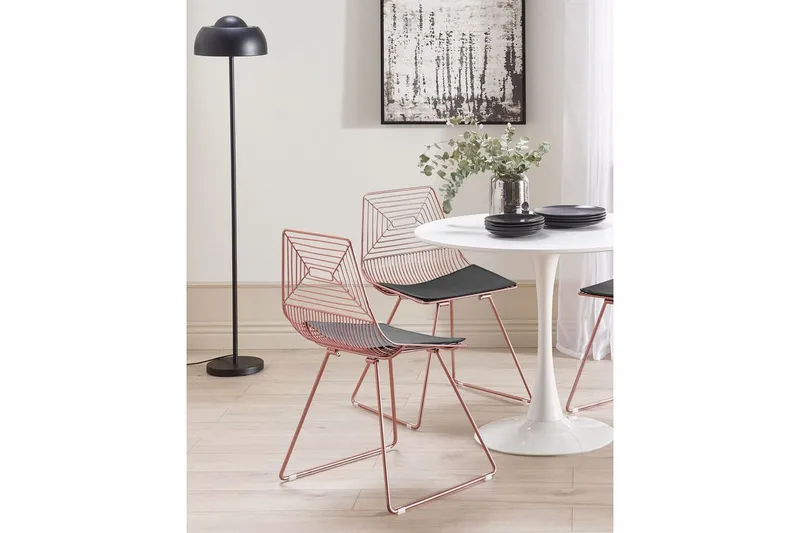 2 ruokatuolin setti Beatty - Ruusu kulta, musta - Huonekalut - Tuoli & nojatuoli - Ruokapöydän tuolit