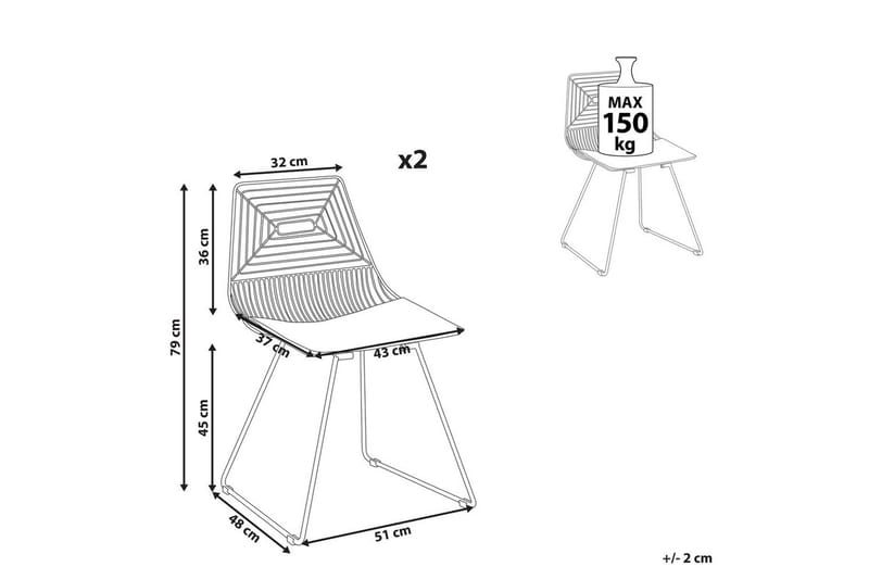 2 ruokatuolin setti Beatty - Ruusu kulta, musta - Huonekalut - Tuoli & nojatuoli - Ruokapöydän tuolit