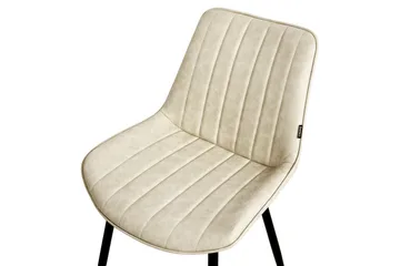 2 ruokatuolin setti Dubrovnik - Beige, musta/Keinonahka - Huonekalut - Tuoli & nojatuoli - Ruokapöydän tuolit