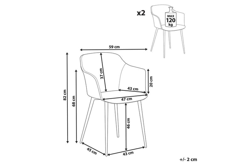 2 ruokatuolin setti Elim - Beige, musta - Huonekalut - Tuoli & nojatuoli - Ruokapöydän tuolit
