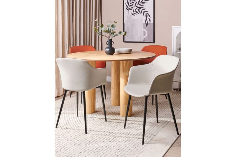 2 ruokatuolin setti Elim - Beige, musta - Huonekalut - Tuoli & nojatuoli - Ruokapöydän tuolit