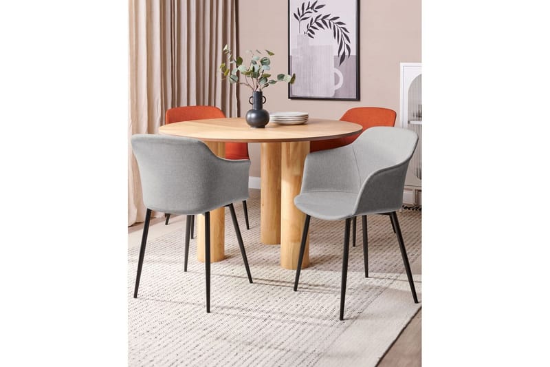 2 ruokatuolin setti Elim - Harmaa, musta - Huonekalut - Tuoli & nojatuoli - Ruokapöydän tuolit