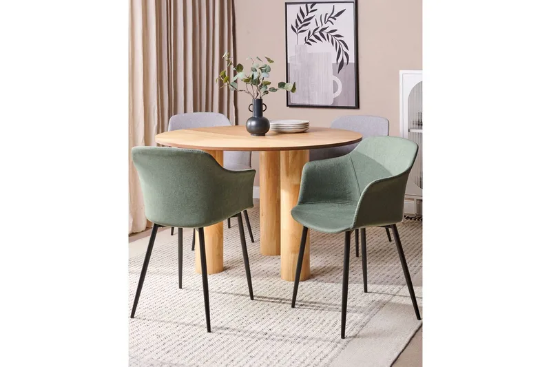 2 ruokatuolin setti Elim - Vihreä, musta - Huonekalut - Tuoli & nojatuoli - Ruokapöydän tuolit