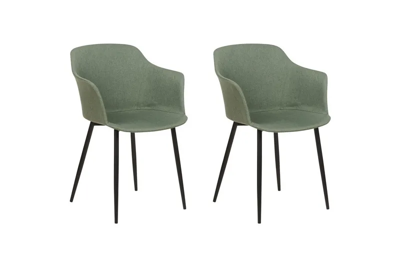 2 ruokatuolin setti Elim - Vihreä, musta - Huonekalut - Tuoli & nojatuoli - Ruokapöydän tuolit