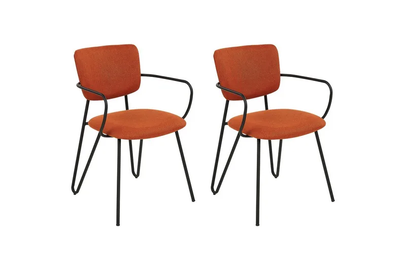 2 ruokatuolin setti Elko, Oranssi, musta