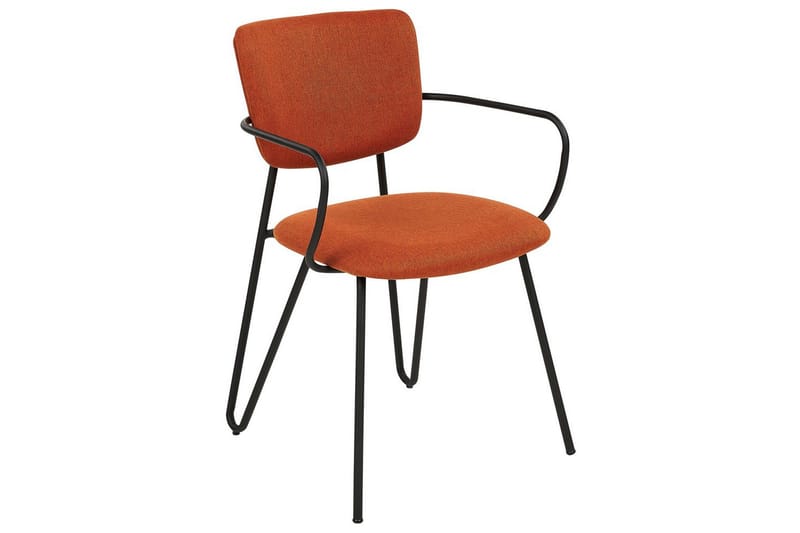 2 ruokatuolin setti Elko - Oranssi, musta - Huonekalut - Tuoli & nojatuoli - Ruokapöydän tuolit