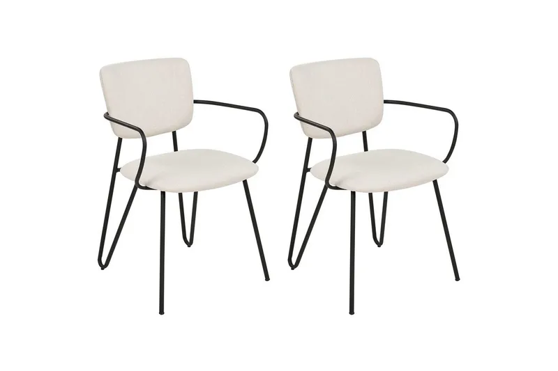 2 ruokatuolin setti Elko - Valkoinen, Musta - Huonekalut - Tuoli & nojatuoli - Ruokapöydän tuolit
