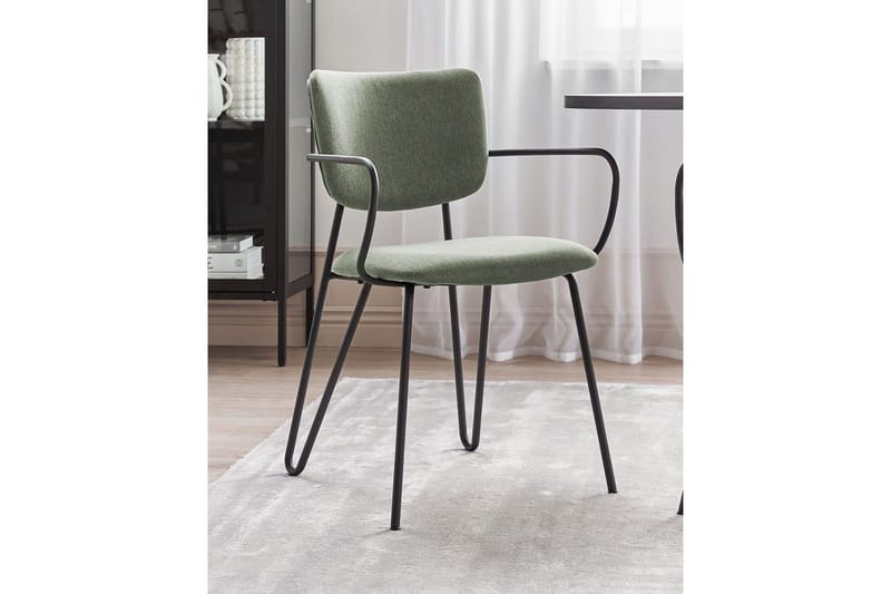 2 ruokatuolin setti Elko - Vihreä, musta - Huonekalut - Tuoli & nojatuoli - Ruokapöydän tuolit