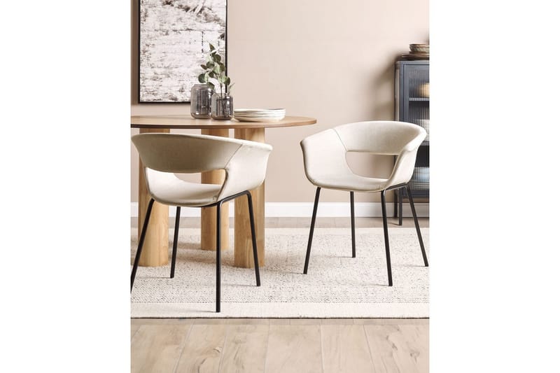 2 ruokatuolin setti Elma - Beige, musta - Huonekalut - Tuoli & nojatuoli - Ruokapöydän tuolit