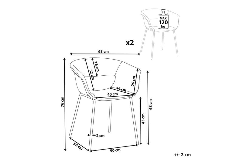 2 ruokatuolin setti Elma - Beige, musta - Huonekalut - Tuoli & nojatuoli - Ruokapöydän tuolit