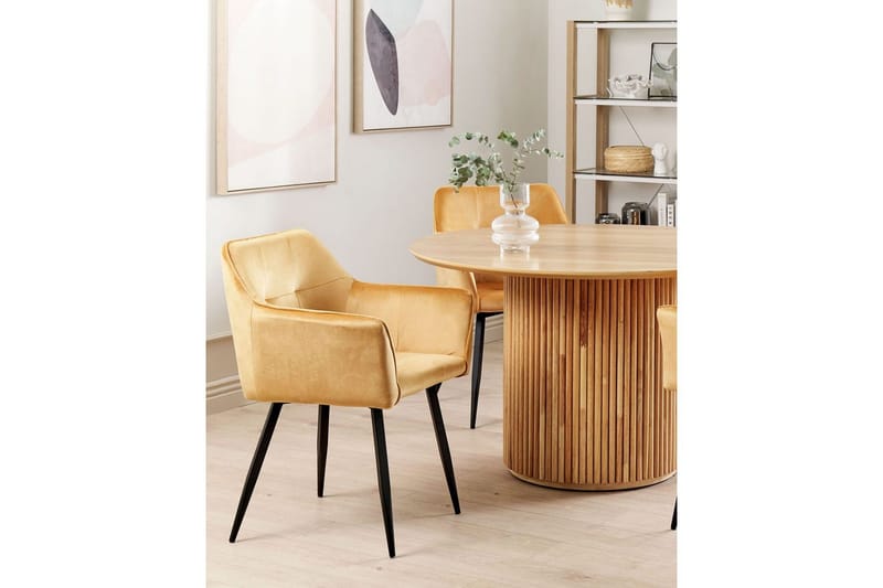 2 ruokatuolin setti Jasmin - Keltainen, musta - Huonekalut - Tuoli & nojatuoli - Ruokapöydän tuolit