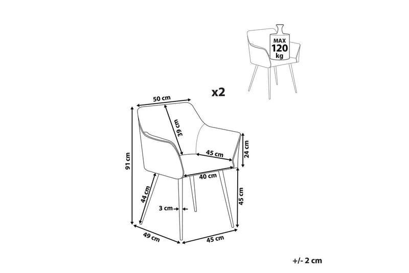 2 ruokatuolin setti Jasmin - Oranssi, musta - Huonekalut - Tuoli & nojatuoli - Ruokapöydän tuolit