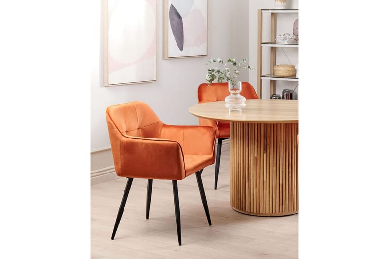 2 ruokatuolin setti Jasmin - Oranssi, musta - Huonekalut - Tuoli & nojatuoli - Ruokapöydän tuolit