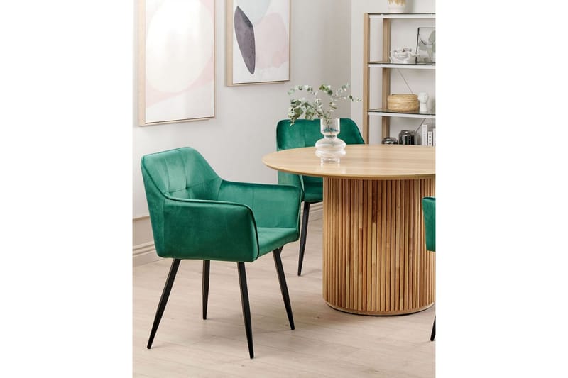 2 ruokatuolin setti Jasmin - Vihreä, musta - Huonekalut - Tuoli & nojatuoli - Ruokapöydän tuolit