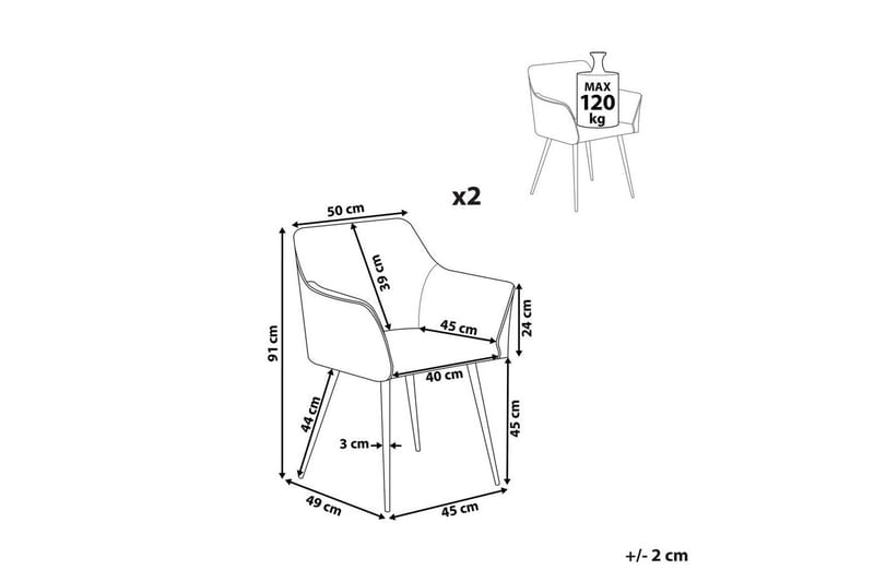 2 ruokatuolin setti Jasmin - Vihreä, musta - Huonekalut - Tuoli & nojatuoli - Ruokapöydän tuolit