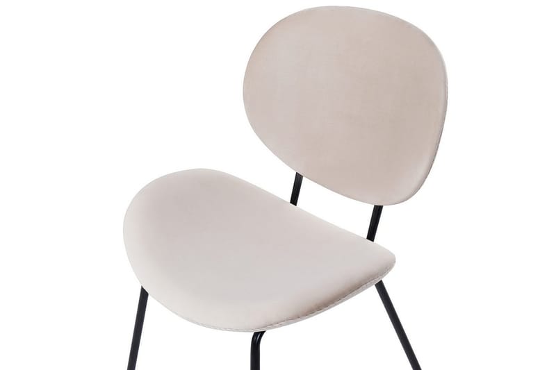 2 ruokatuolin setti Luana - Beige, musta/Sametti - Huonekalut - Tuoli & nojatuoli - Ruokapöydän tuolit