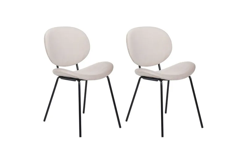2 ruokatuolin setti Luana - Beige, musta/Sametti - Huonekalut - Tuoli & nojatuoli - Ruokapöydän tuolit