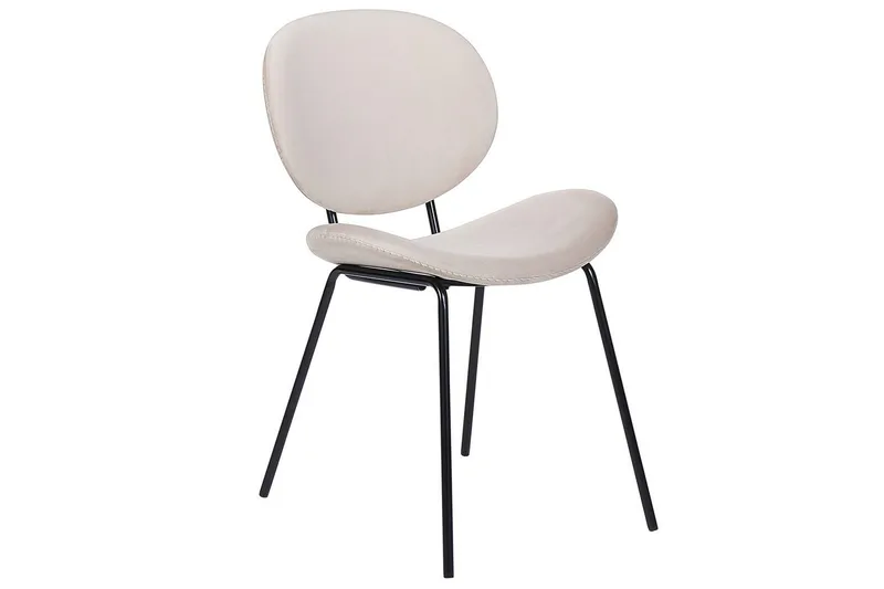 2 ruokatuolin setti Luana - Beige, musta/Sametti - Huonekalut - Tuoli & nojatuoli - Ruokapöydän tuolit