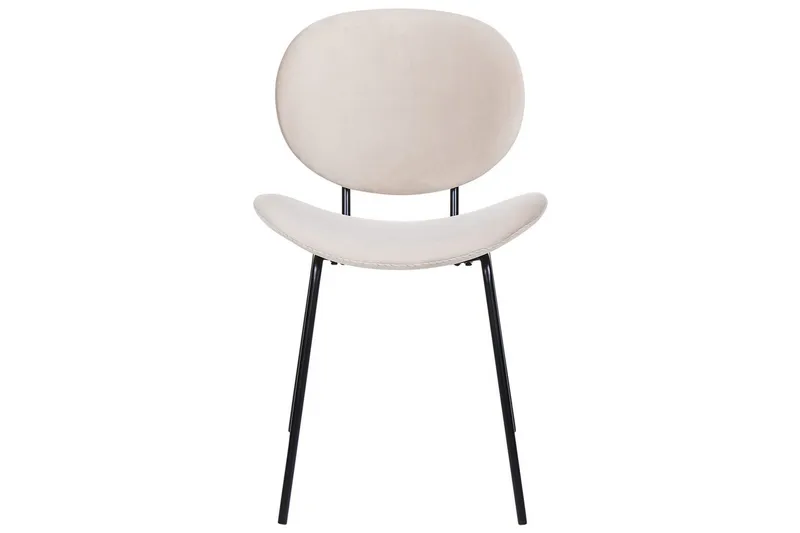2 ruokatuolin setti Luana - Beige, musta/Sametti - Huonekalut - Tuoli & nojatuoli - Ruokapöydän tuolit