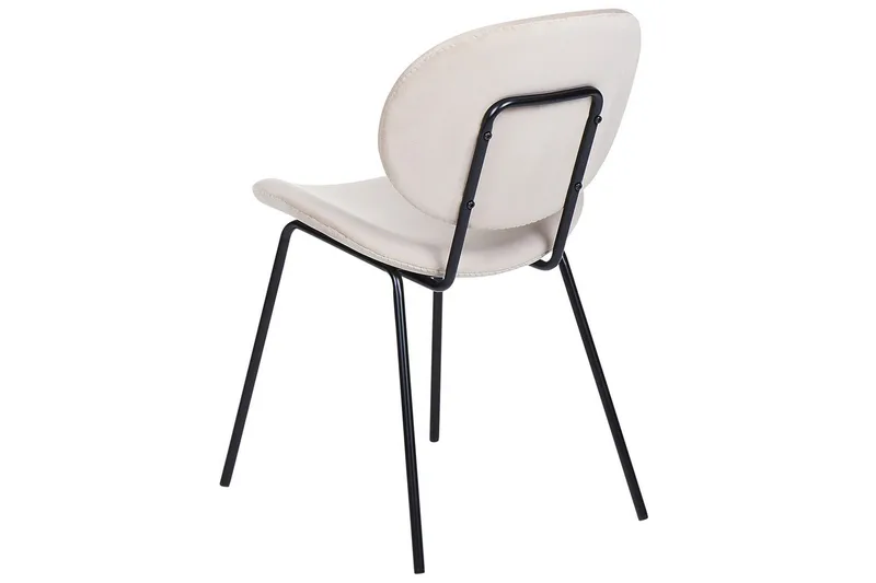2 ruokatuolin setti Luana - Beige, musta/Sametti - Huonekalut - Tuoli & nojatuoli - Ruokapöydän tuolit