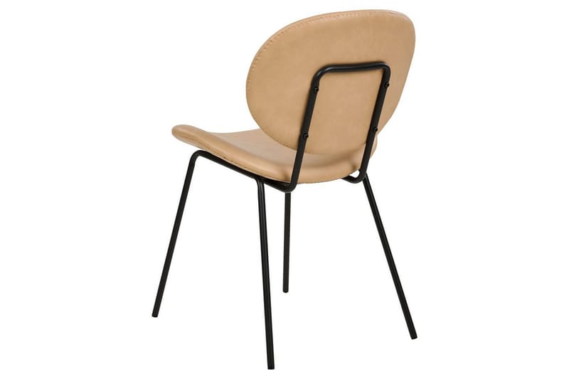 2 ruokatuolin setti Luana - Beige, musta/Tekonahka - Huonekalut - Tuoli & nojatuoli - Ruokapöydän tuolit