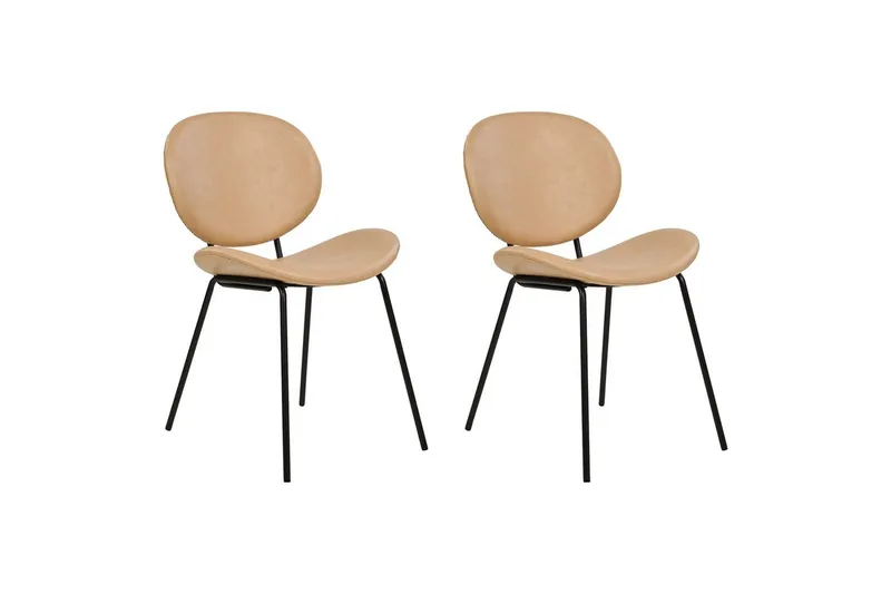 2 ruokatuolin setti Luana, Beige, musta/Tekonahka