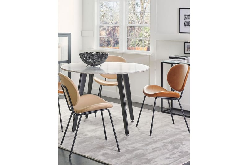 2 ruokatuolin setti Luana - Beige, musta/Tekonahka - Huonekalut - Tuoli & nojatuoli - Ruokapöydän tuolit