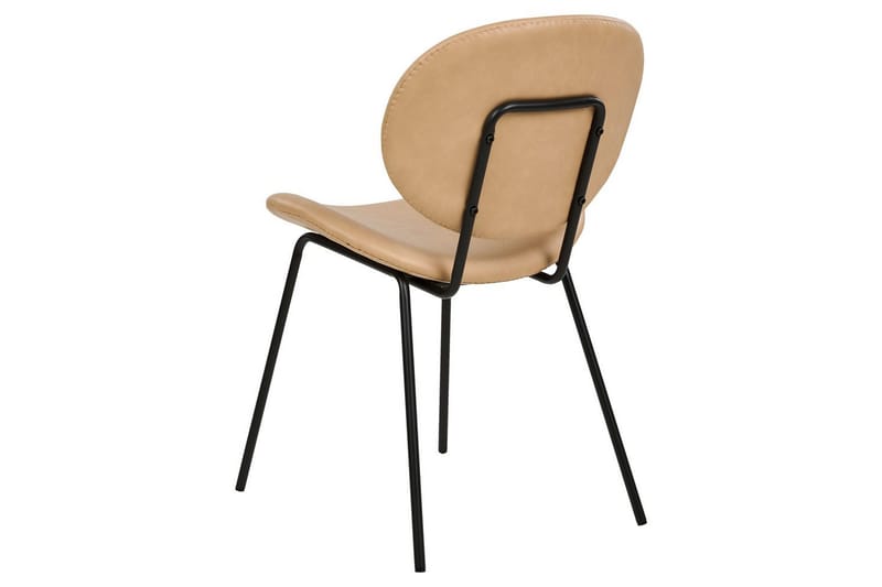 2 ruokatuolin setti Luana - Beige, musta/Tekonahka - Huonekalut - Tuoli & nojatuoli - Ruokapöydän tuolit