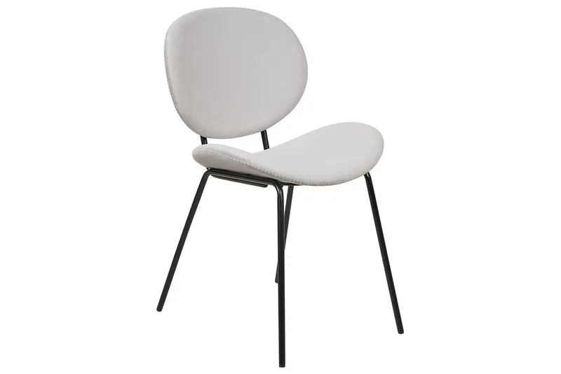 2 ruokatuolin setti Luana - Harmaa, musta/Sametti - Huonekalut - Tuoli & nojatuoli - Ruokapöydän tuolit