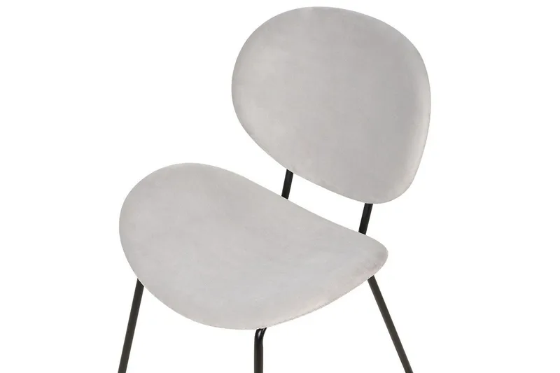 2 ruokatuolin setti Luana - Harmaa, musta/Sametti - Huonekalut - Tuoli & nojatuoli - Ruokapöydän tuolit